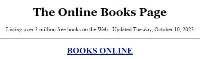 The Online Books Page - brezplačne e-knjige