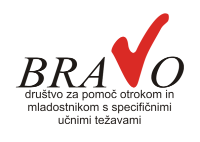 Logotip društva Bravo za pomoč otrokom in mladostnikom s specifičnimi učnimi težavami