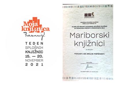 Nagrada Združenja splošnih knjižnic 2021 na področju strokovnega dela Mariborske knjižnice 