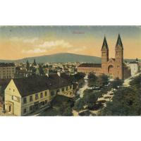 Pogled na frančiškansko cerkev v Mariboru l. 1919. Vir: Mariborska knjižnica