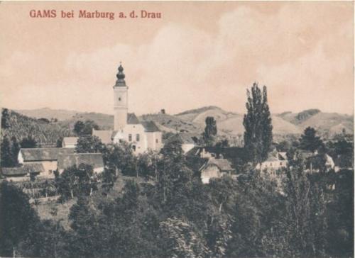 Pogled na Kamnico in cerkev sv. Martina l. 1913. Vir: dLib.si