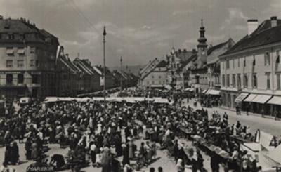 Tržnica na Glavnem trgu v Mariboru ok. l. 1928