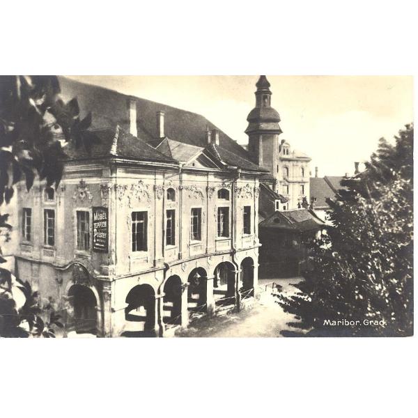 Mariborski grad leta 1929 z Grajske ulice. Vir: Pokrajinski arhiv Maribor