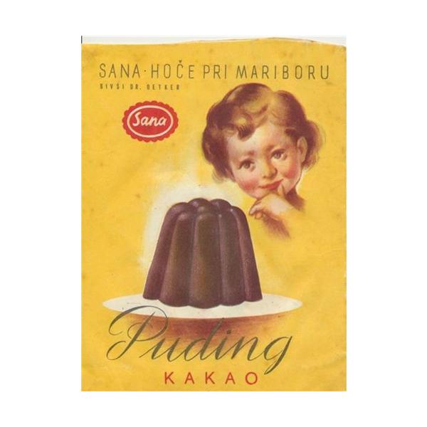 Embalaža kakavovega pudinga iz leta 1959.