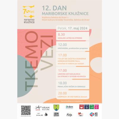 Plakat. 12. dan Mariborske knjižnice. Slogan: Tkemo vezi